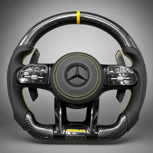 Volant Carbone Custom – Mercedes-AMG Édition Jaune | Surpiqûres Sport