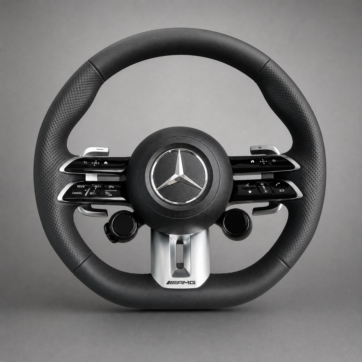 Volant Custom Mercedes-AMG Performance | Molettes Rotatives Cuir Noir