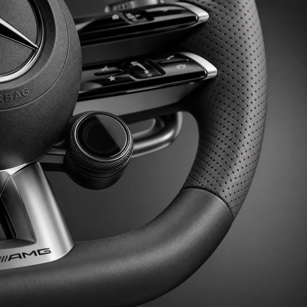 Volant Custom Mercedes-AMG Performance | Molettes Rotatives Cuir Noir