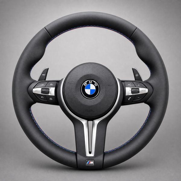 Volant BMW M Sport | Cuir Noir & Surpiqûres Tricolores
