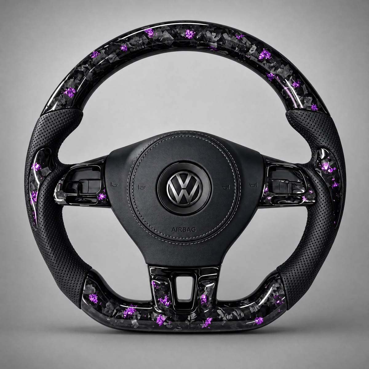 Volant VW  – Carbone Forgé Violet | Cuir Perforé