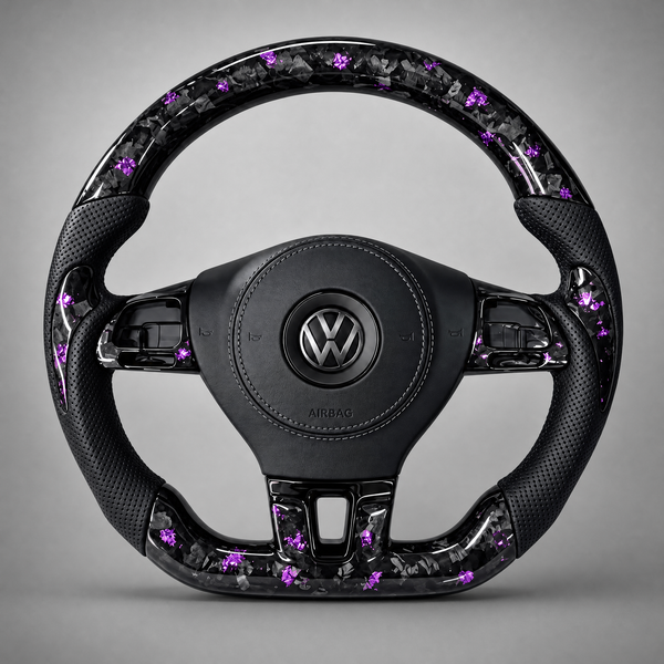 Volant VW  – Carbone Forgé Violet | Cuir Perforé