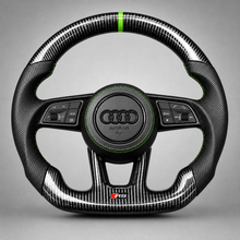 Volant Audi RS – Carbone & Cuir Perforé | Accents Verts