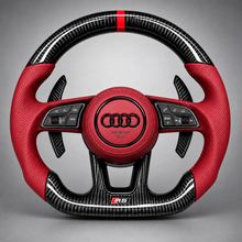 Volant Audi RS – Carbone & Cuir Perforé Rouge