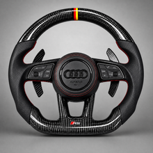 Volant Audi RS – Carbone & Cuir Perforé | Drapeau Allemand 🇩🇪