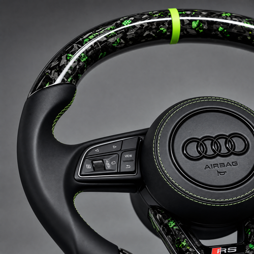 Volant Audi RS – Carbone Forgé Vert | Accents Verts