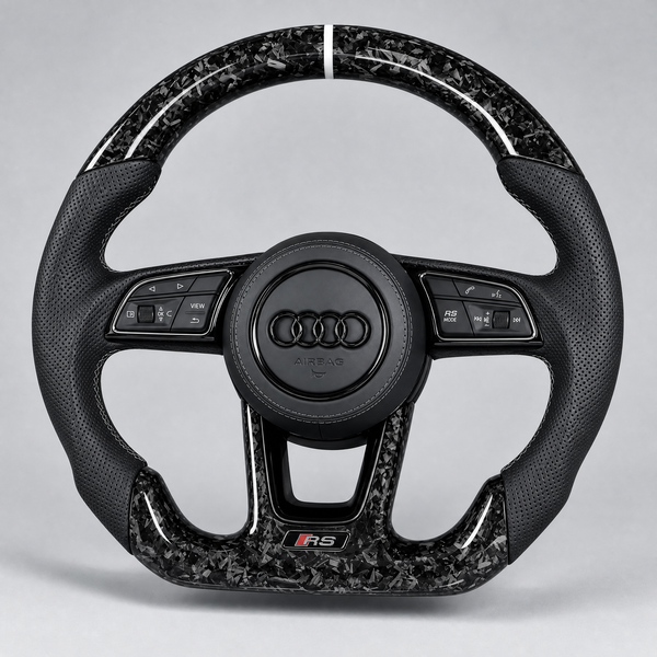 Volant Audi RS – Carbone Forgé | Cuir Perforé