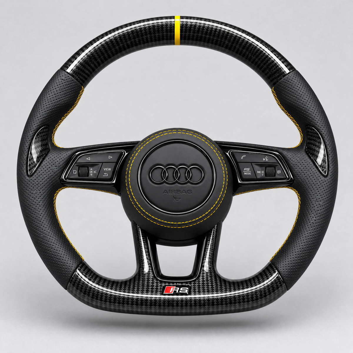 Volant Audi RS – Carbone Twill | Surpiqûres Jaunes
