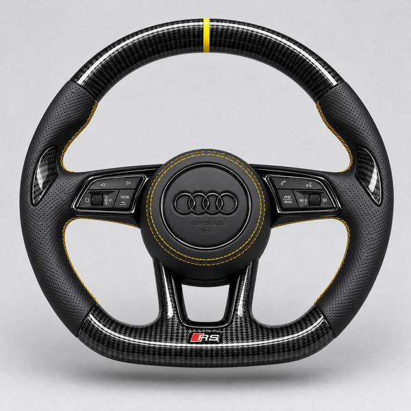 Volant Audi RS – Carbone Twill | Surpiqûres Jaunes