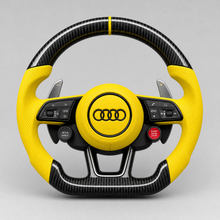 Volant Audi – Cuir Perforé Jaune | Carbone Twill (Start-Stop)