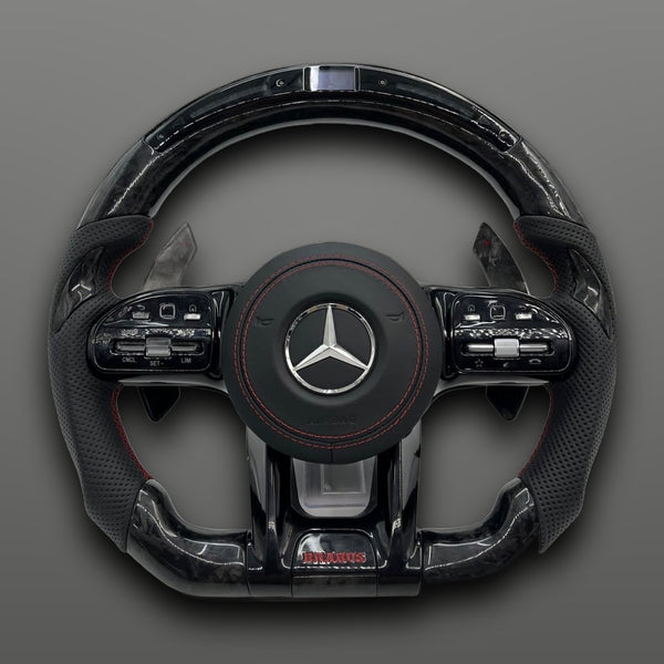 Volant Carbone Forgé Custom – Mercedes-AMG Brabus | Surpiqûres Rouges